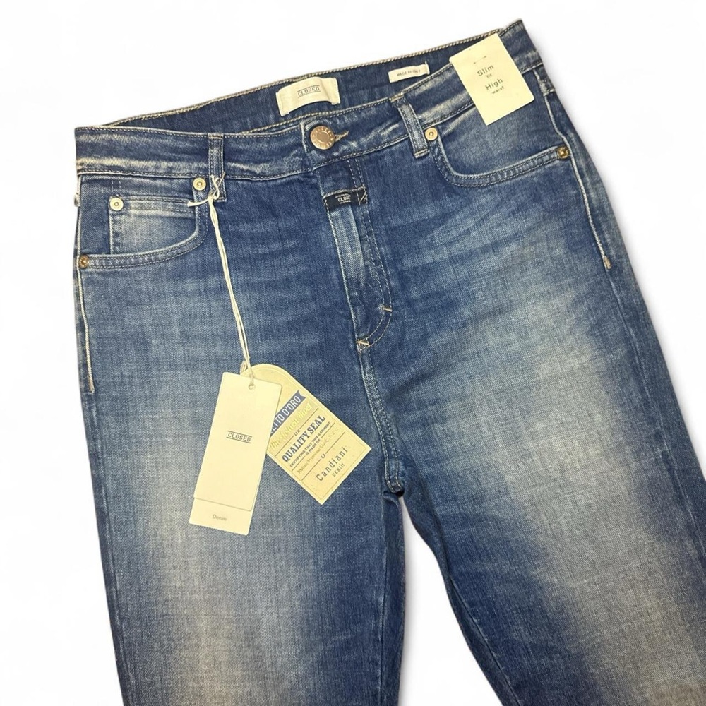NWT CLOSED ROSE Women's High-Rise Slim Cut Faded Denim Blue Jeans — Size 27 - Picture 3 of 8